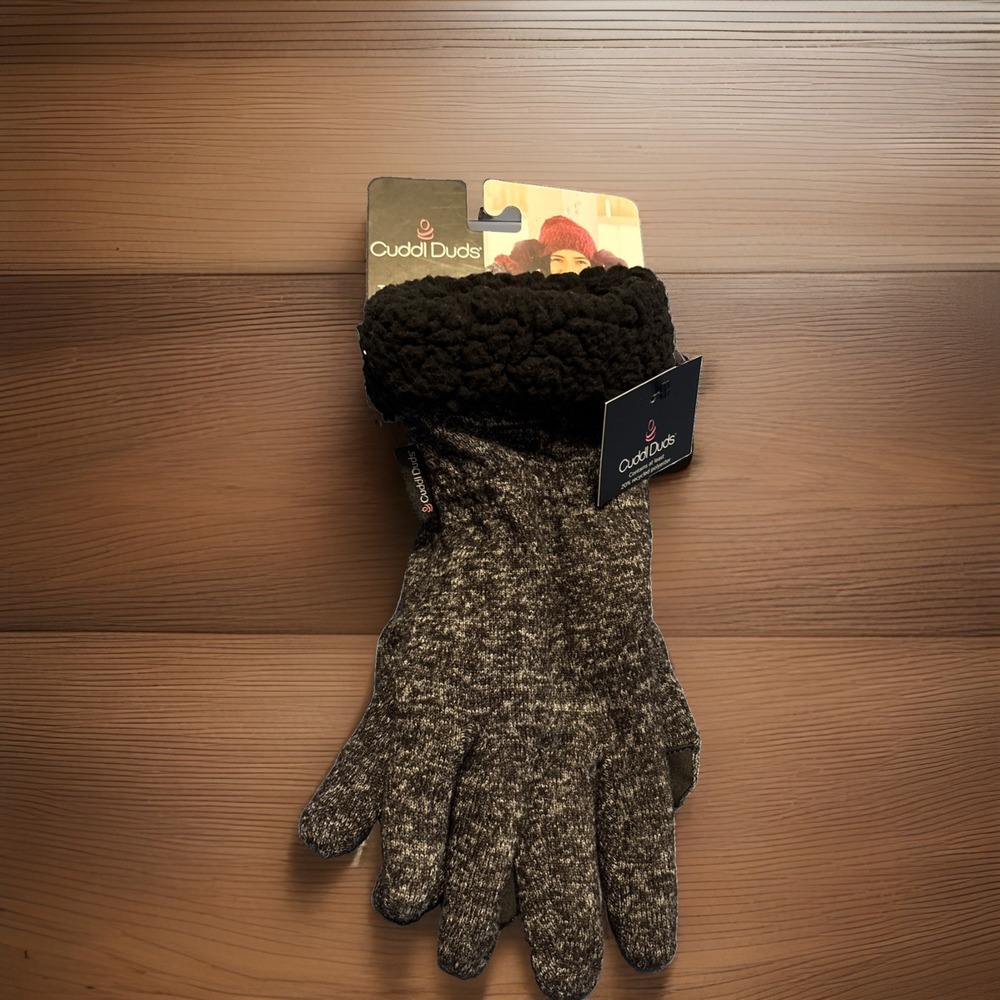 Cuddl Duds Touch Screen Compatible Black Marble One Size Gloves Women's